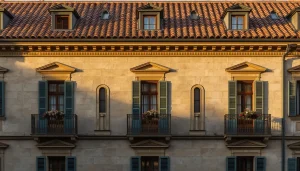 Fachada de una propiedad histórica restaurada en Italia para la conservación del capital a largo plazo.