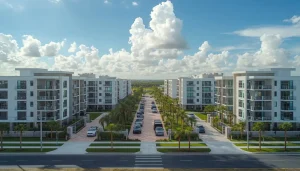 Complejo residencial moderno en una ciudad en crecimiento de EE.UU. para la generación de flujo de caja.
